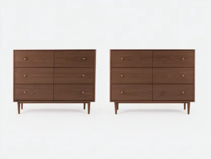 Table de chevet en bois avec tiroirs 60x40x65 cm - marron - adapté à la chambre - style moderne-Rivoconest