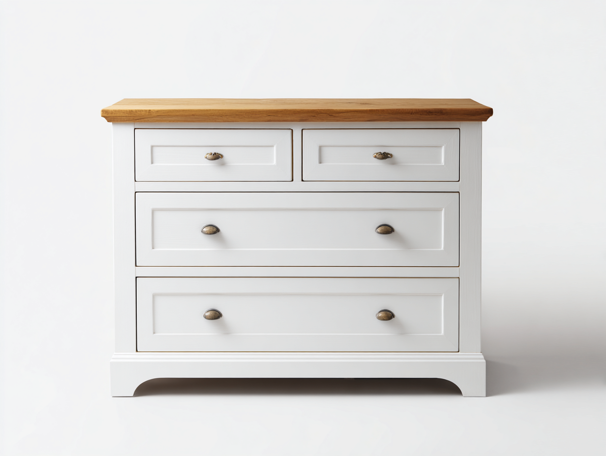 Table de chevet bois MDF 80x40x75 cm blanc naturel adapté pour chambre avec tiroirs design classique-Rivoconest