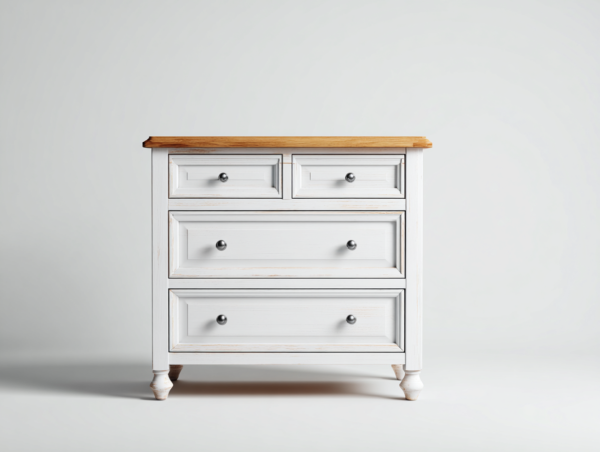Table de chevet en bois avec plateau effet bois 50x40x60 cm - blanc-marron - adapté à la chambre - design moderne avec tiroirs-Rivoconest