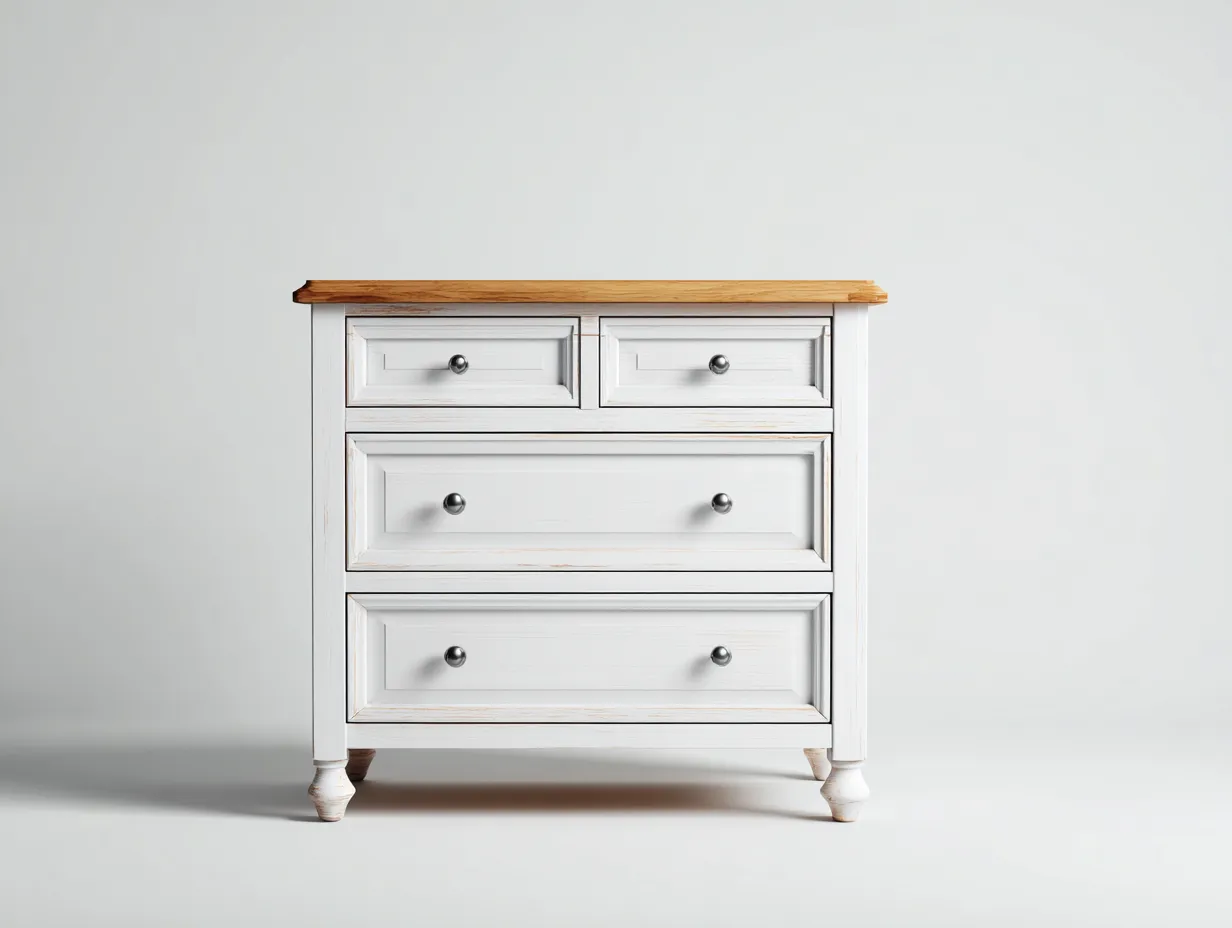Table de chevet en bois avec plateau effet bois 50x40x60 cm - blanc-marron - adapté à la chambre - design moderne avec tiroirs-Rivoconest