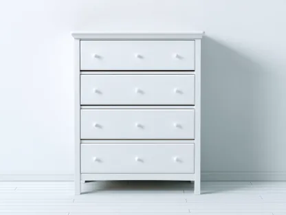 Table de chevet en bois avec tiroirs 40x30x60 cm - blanc - adapté à la chambre - design moderne-Rivoconest