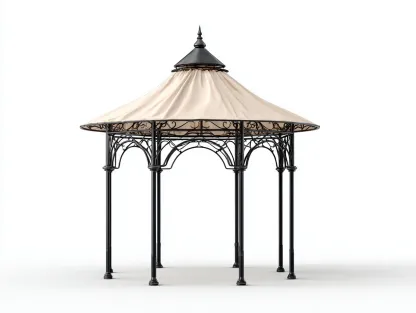 Pergolas et tonnelles acier et tissu 350x350x280 cm noir beige adapté pour jardin avec toit textile design classique-Daloystudio