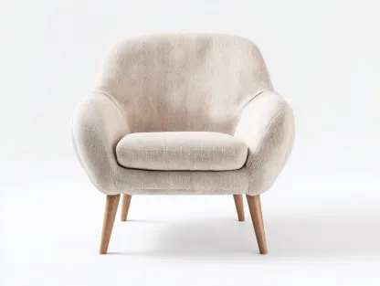 Fauteuil tissu beige 78x72x82 cm adapté pour salon design moderne avec pieds bois massif-Daloystudio