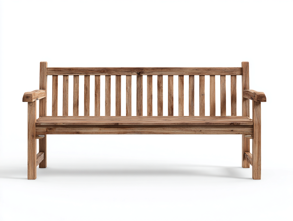 Banc de jardin en bois avec accoudoirs 140x55x90 cm - naturel - adapté au jardin - style rustique-Daloystudio