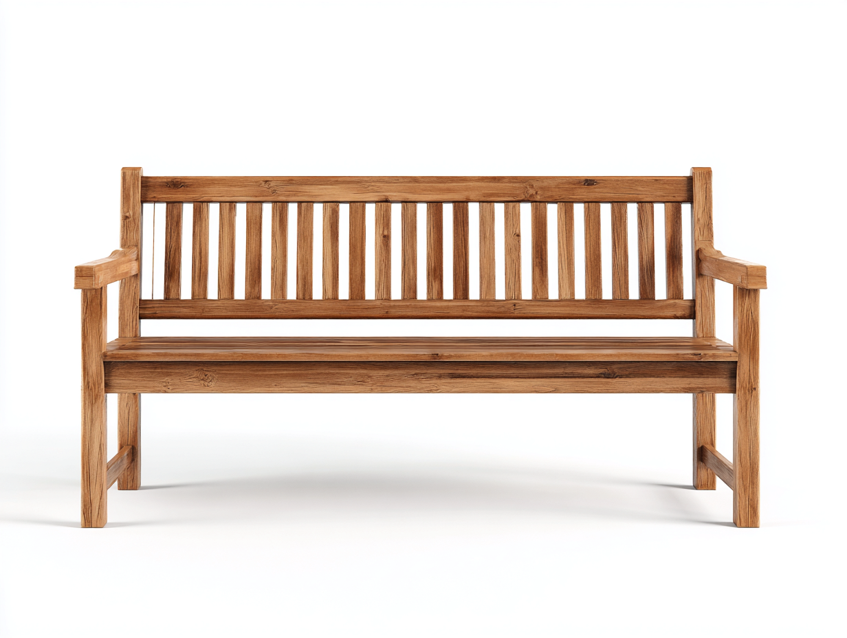 Banc de jardin bois 140x45x50 cm naturel adapté pour extérieur avec accoudoirs design classique-Daloystudio