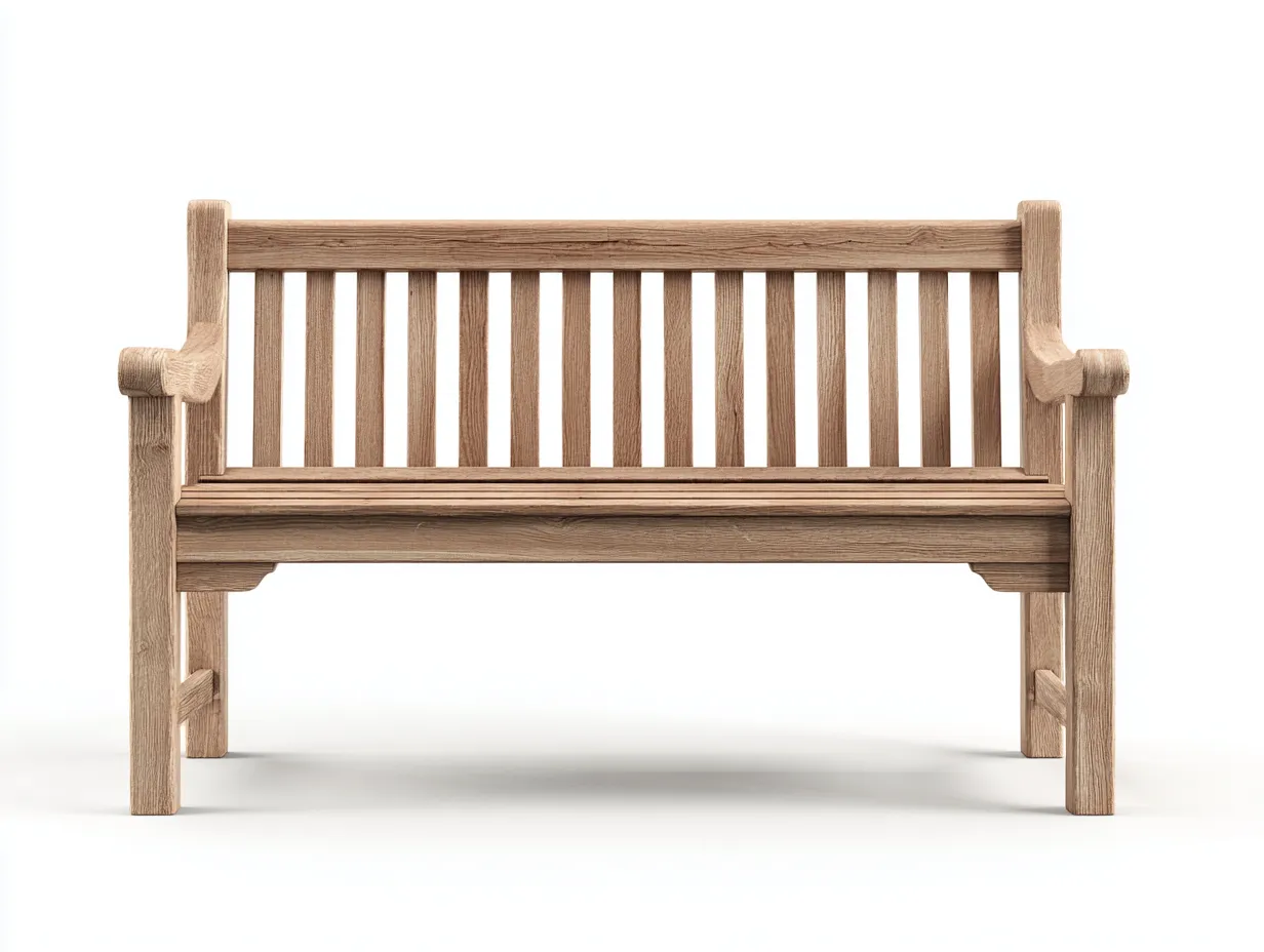 Banc de jardin en bois avec accoudoirs 130x50x90 cm - naturel - adapté au jardin - style classique-Daloystudio
