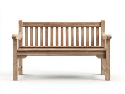 Banc de jardin en bois avec accoudoirs 130x50x90 cm - naturel - adapté au jardin - style classique-Daloystudio