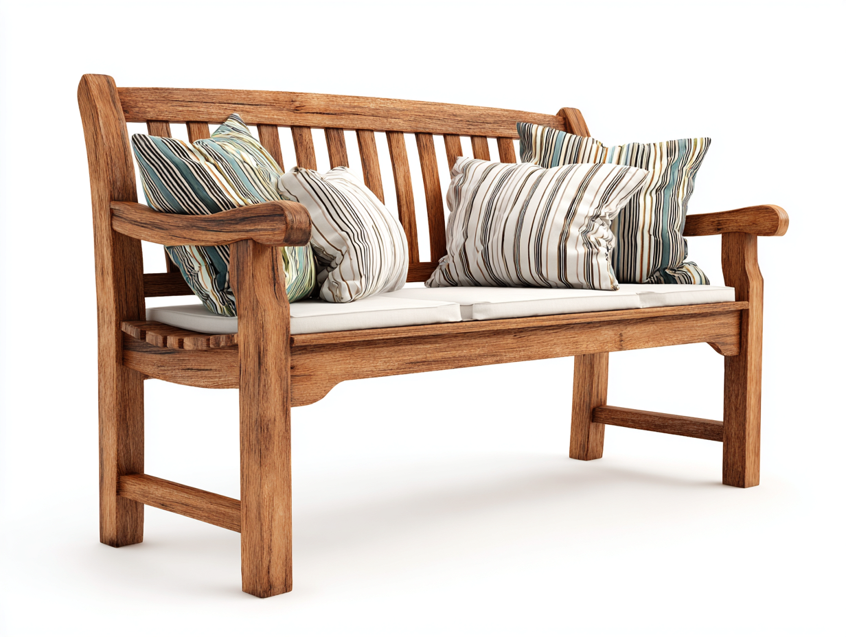 Banc de jardin en bois avec accoudoirs 135x55x90 cm - marron - adapté au jardin - style naturel-Daloystudio