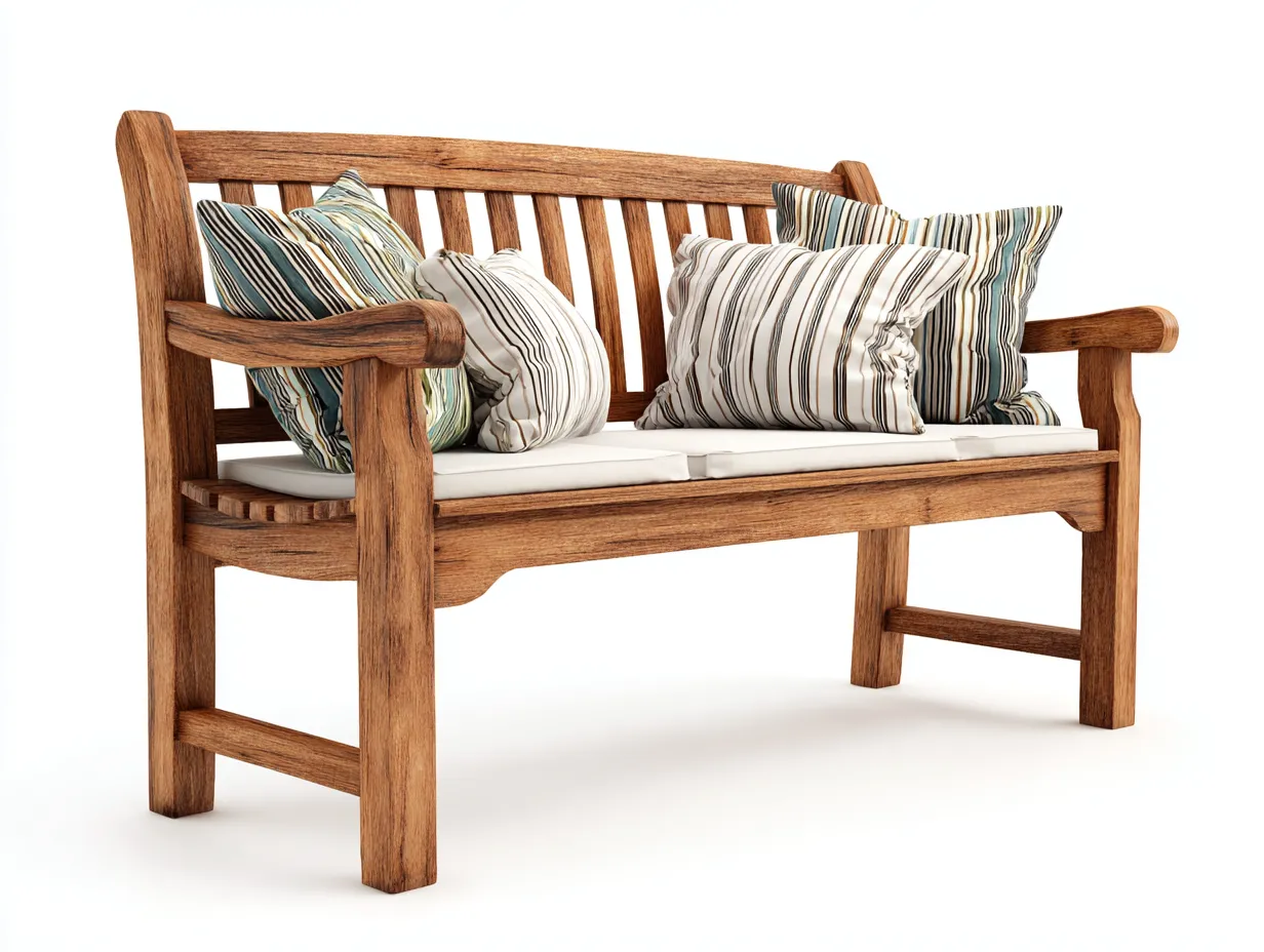 Banc de jardin en bois avec accoudoirs 135x55x90 cm - marron - adapté au jardin - style naturel-Daloystudio