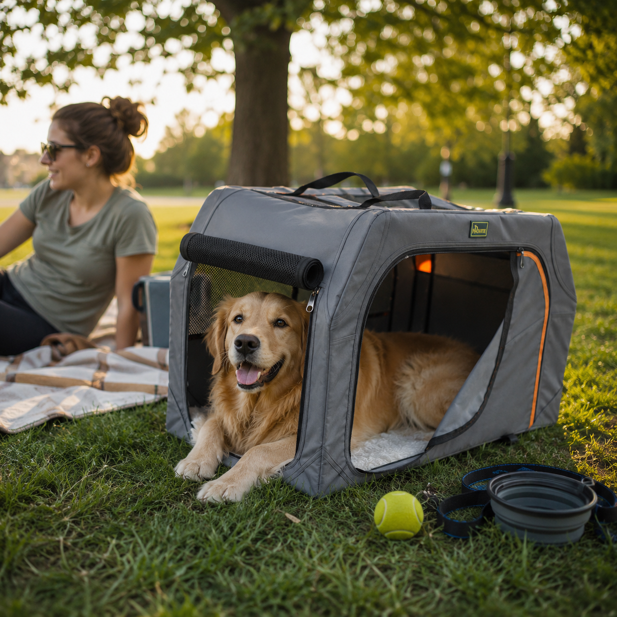 Portable Outdoor Dog Crate | Foldable Travel Kennel