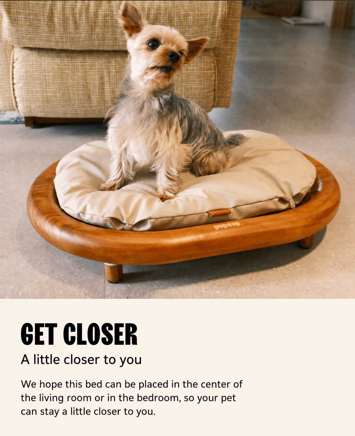 Pepeep Solid Wood Pet Bed (Suitable for All Cats & Small to Medium Dogs)