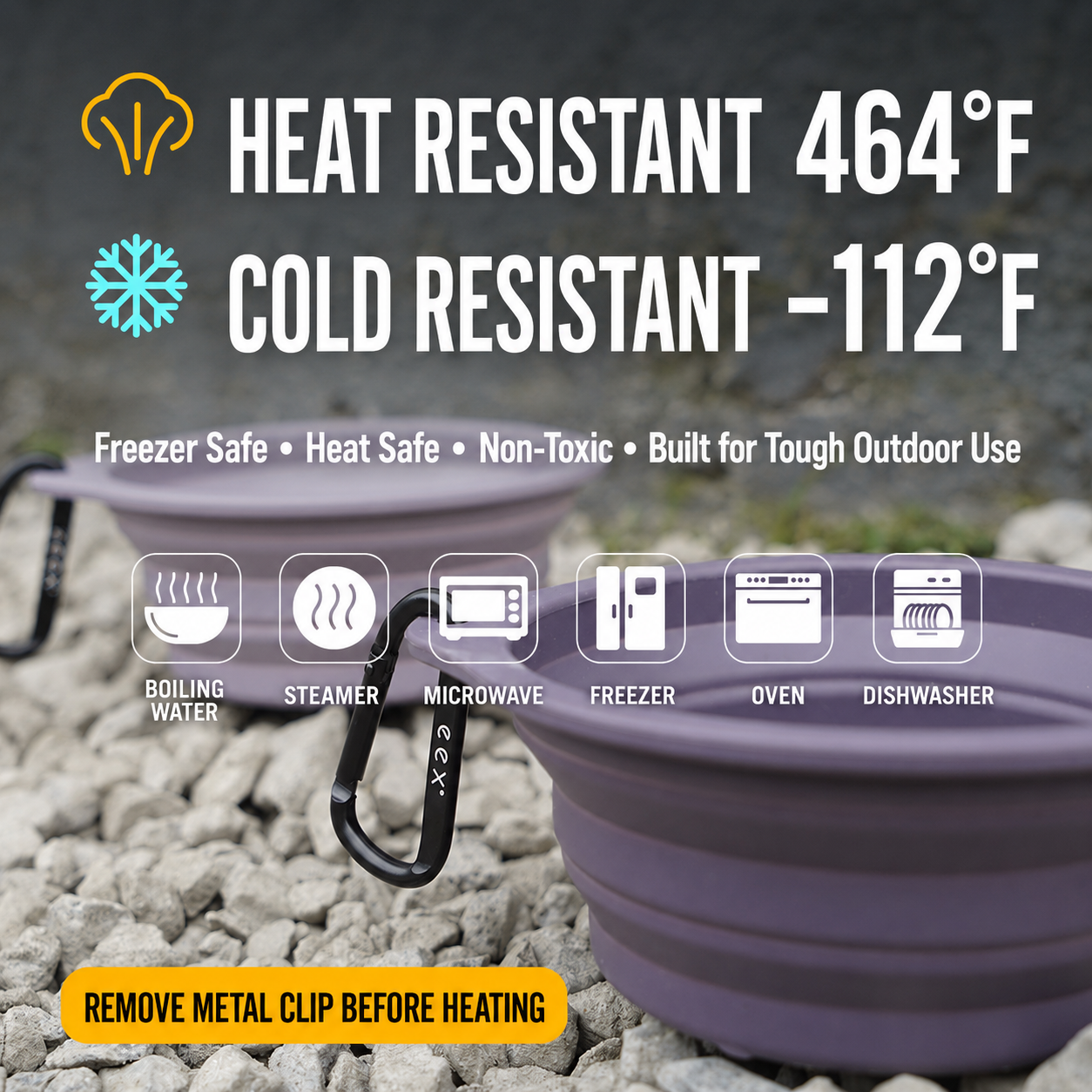 Collapsible Silicone Travel Bowl