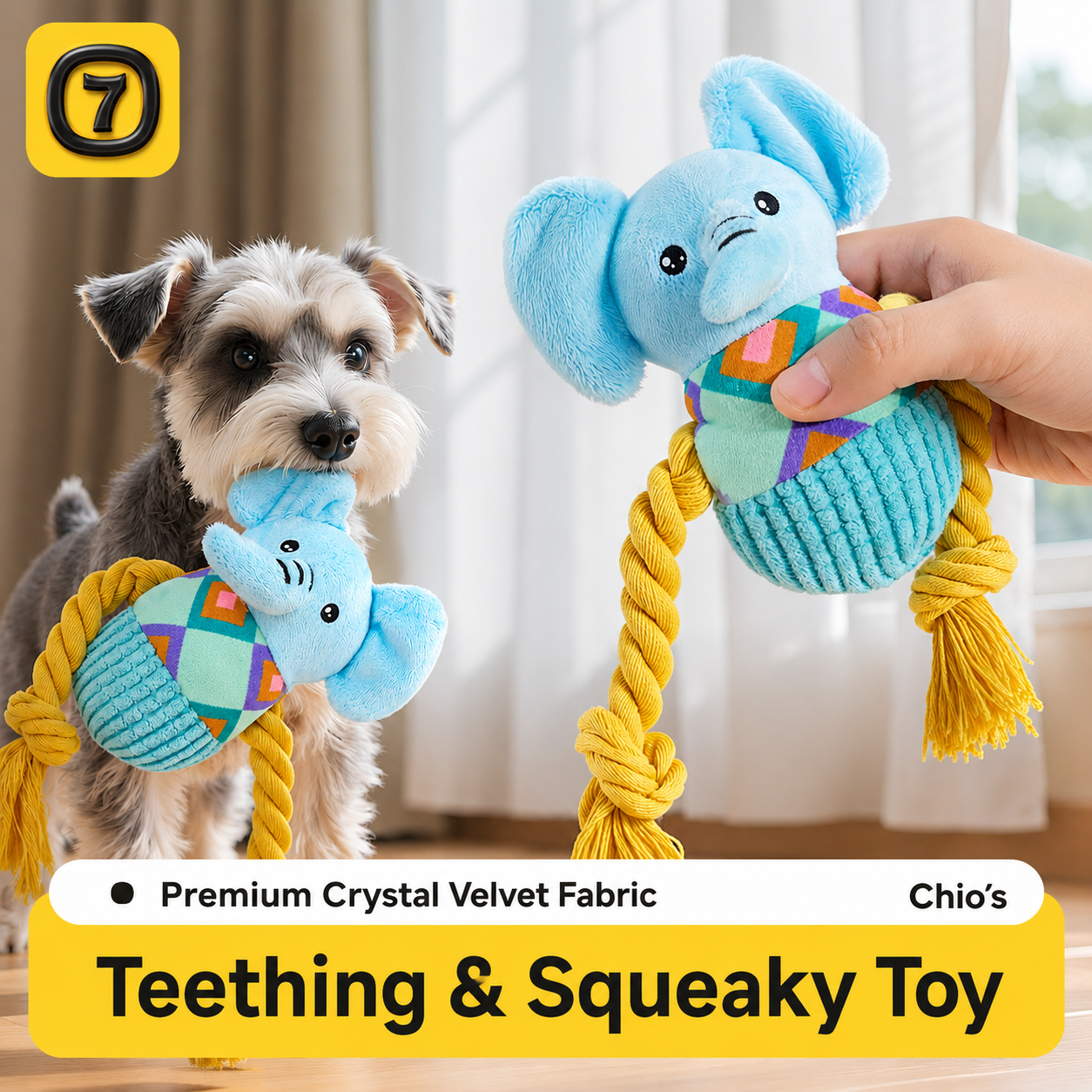 Knotted Squeaky Plush Toy