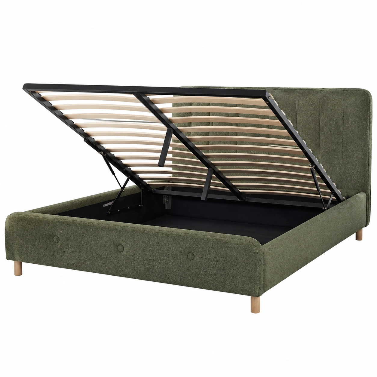 Cama Abatible Verde Oliva con Almacenaje
