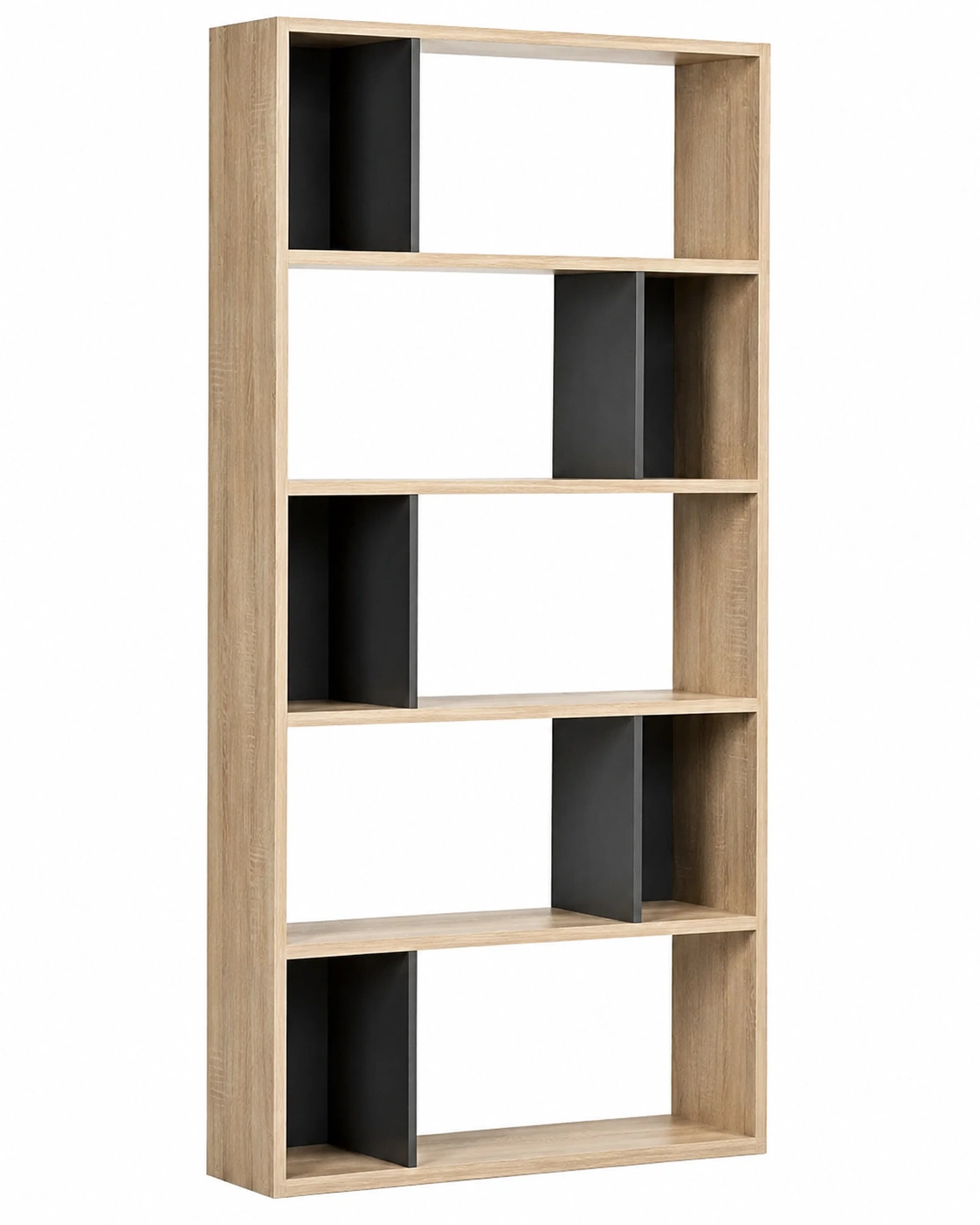 Estanteria Moderna Roble y Negro