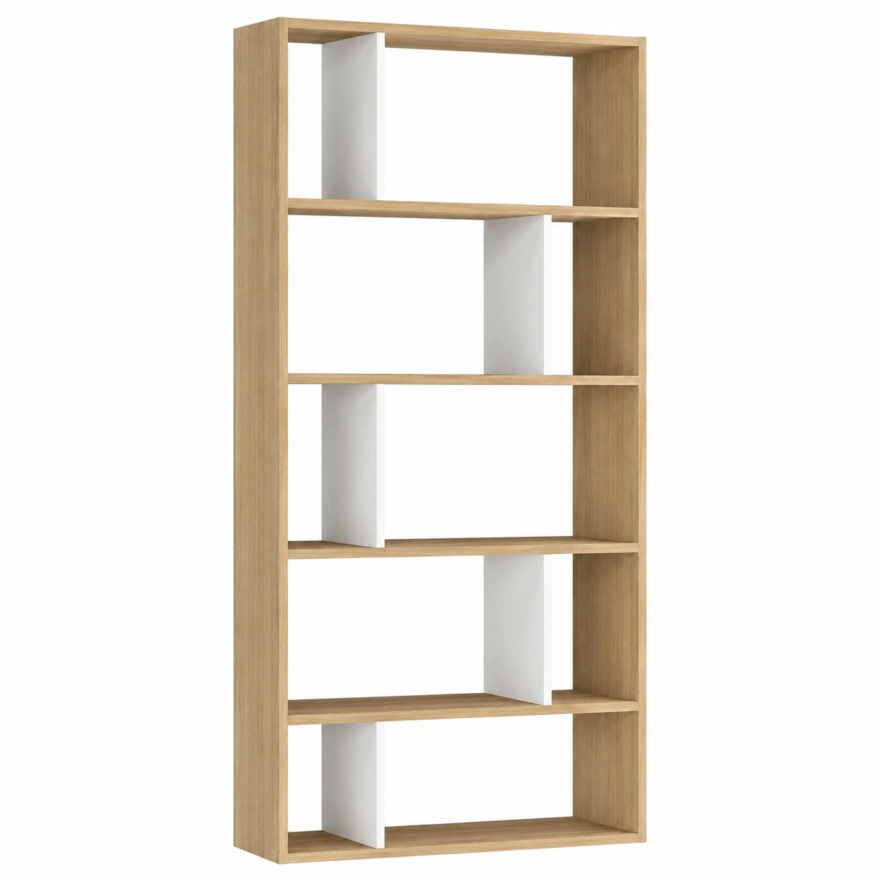 Estanteria Moderna Roble Claro y Blanco