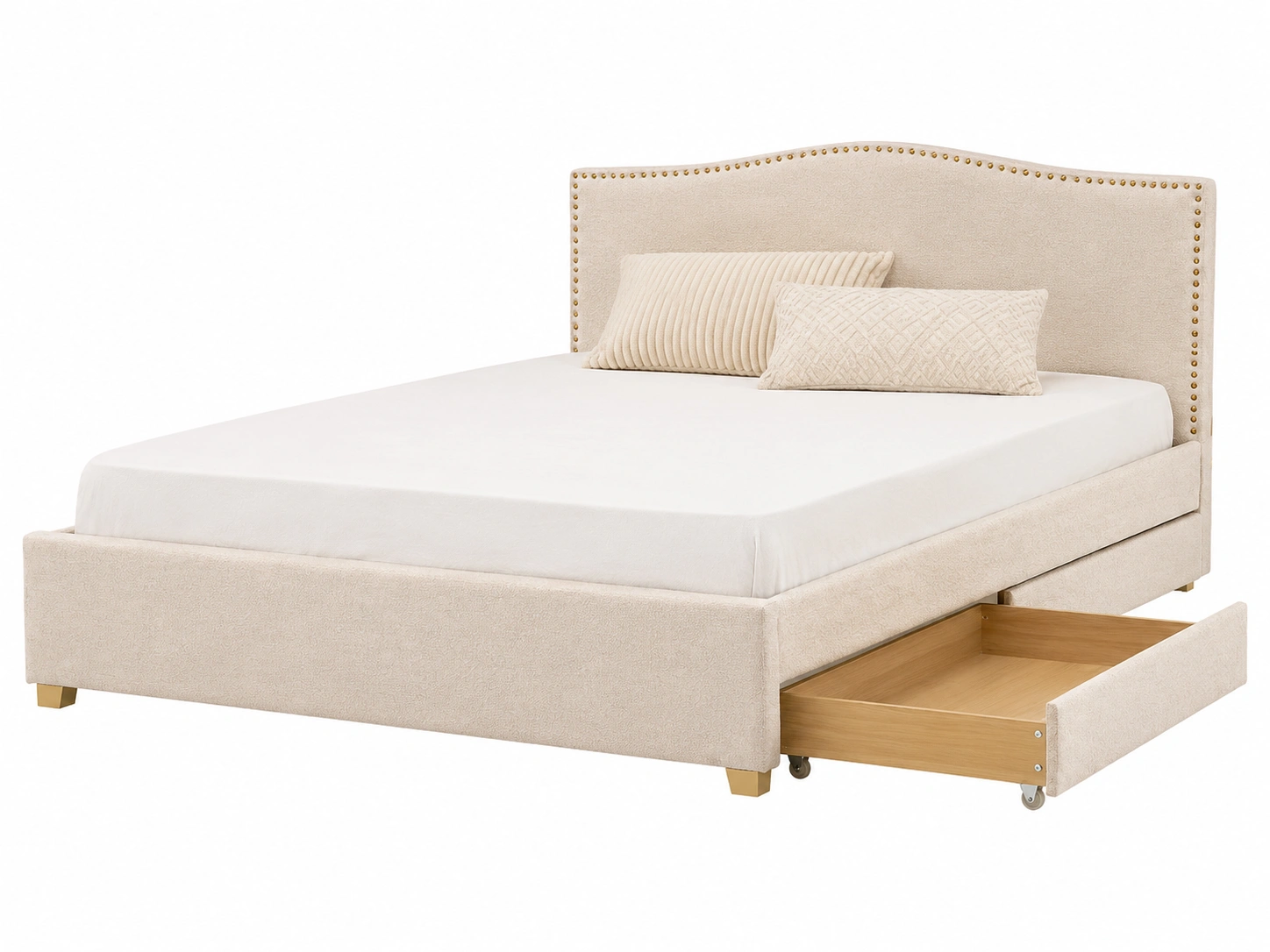 Cama Beige con Cajones Integrados