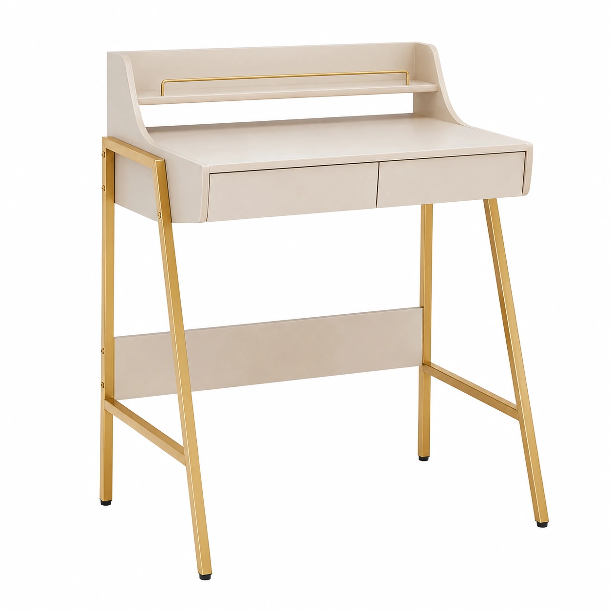 Escritorio Moderno Beige y Dorado