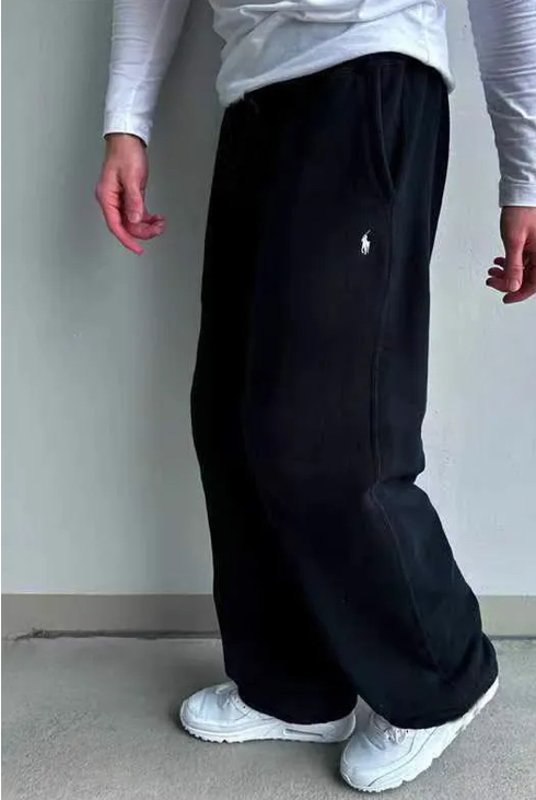 Black Polo Ralph Lauren Wide Leg Sweatpants