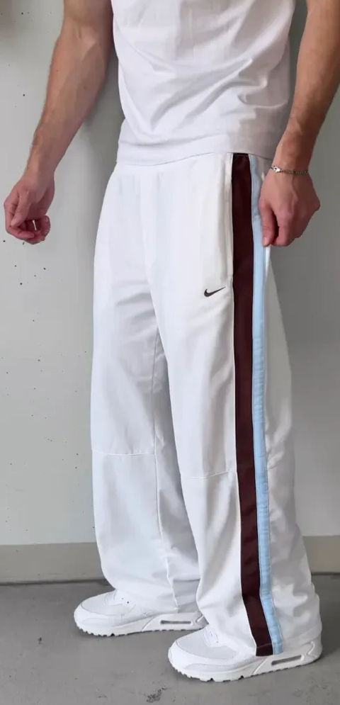 White Nike Vintage Side Stripe Track Pants