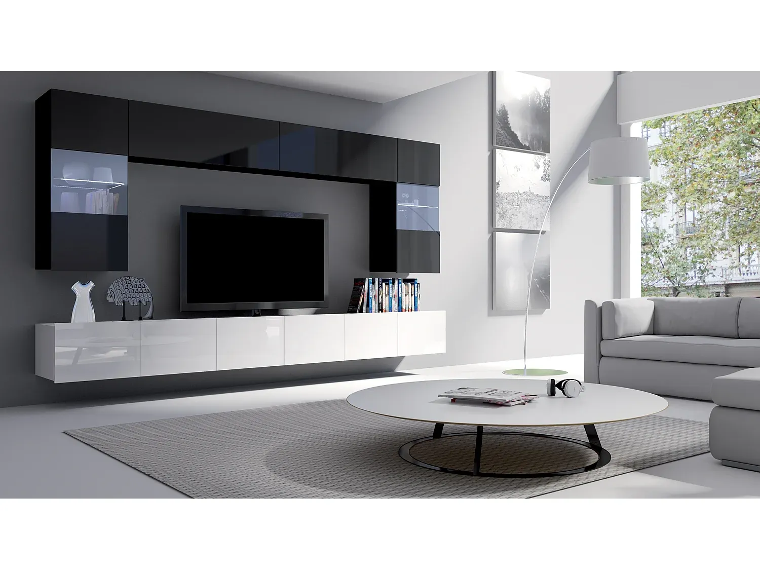 Wohnzimmer und Flur,Wohnzimmermöbel,TV-Wand-Cozyilume