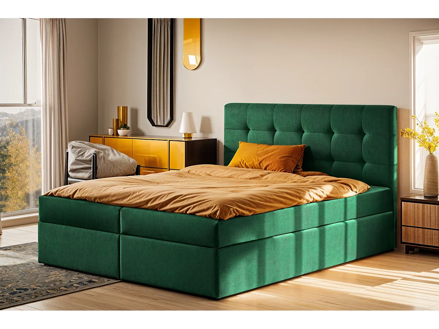Schlafzimmer,Bereich Bett,Boxspringbett-Cozyilume