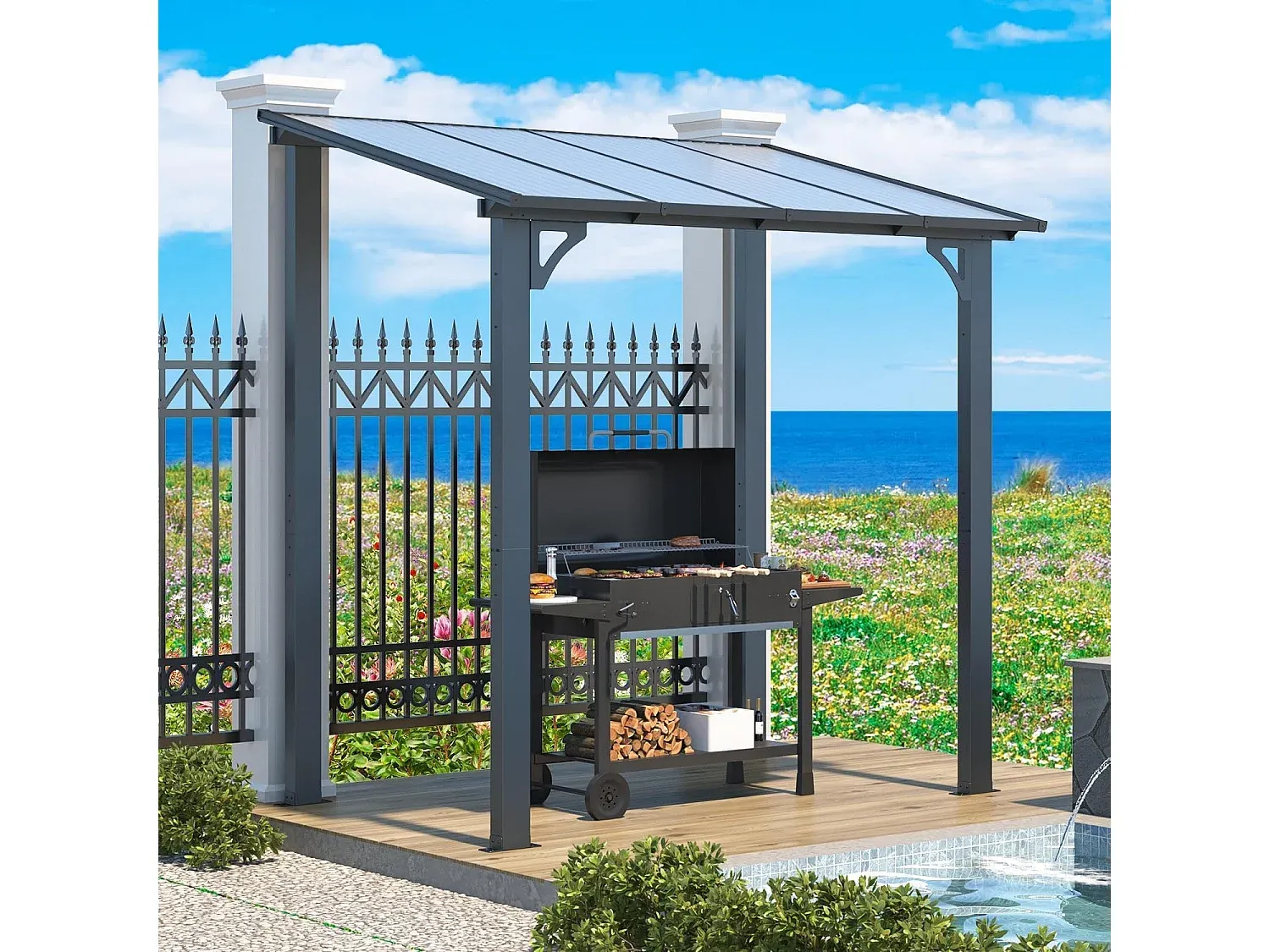 Garten,Gartengestaltung,Anlehnende Pergola-Cozyilume