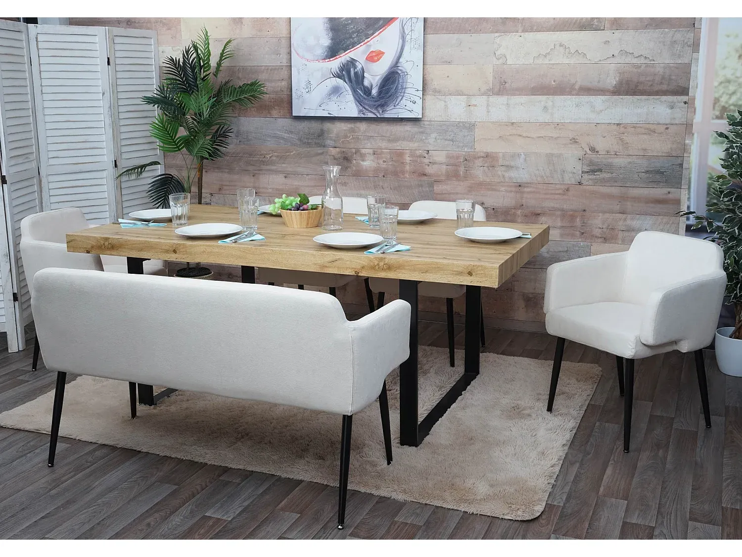 Esszimmer und Küche,Esszimmermöbel,Set aus feststehendem Tisch und Stuhl-Cozyilume