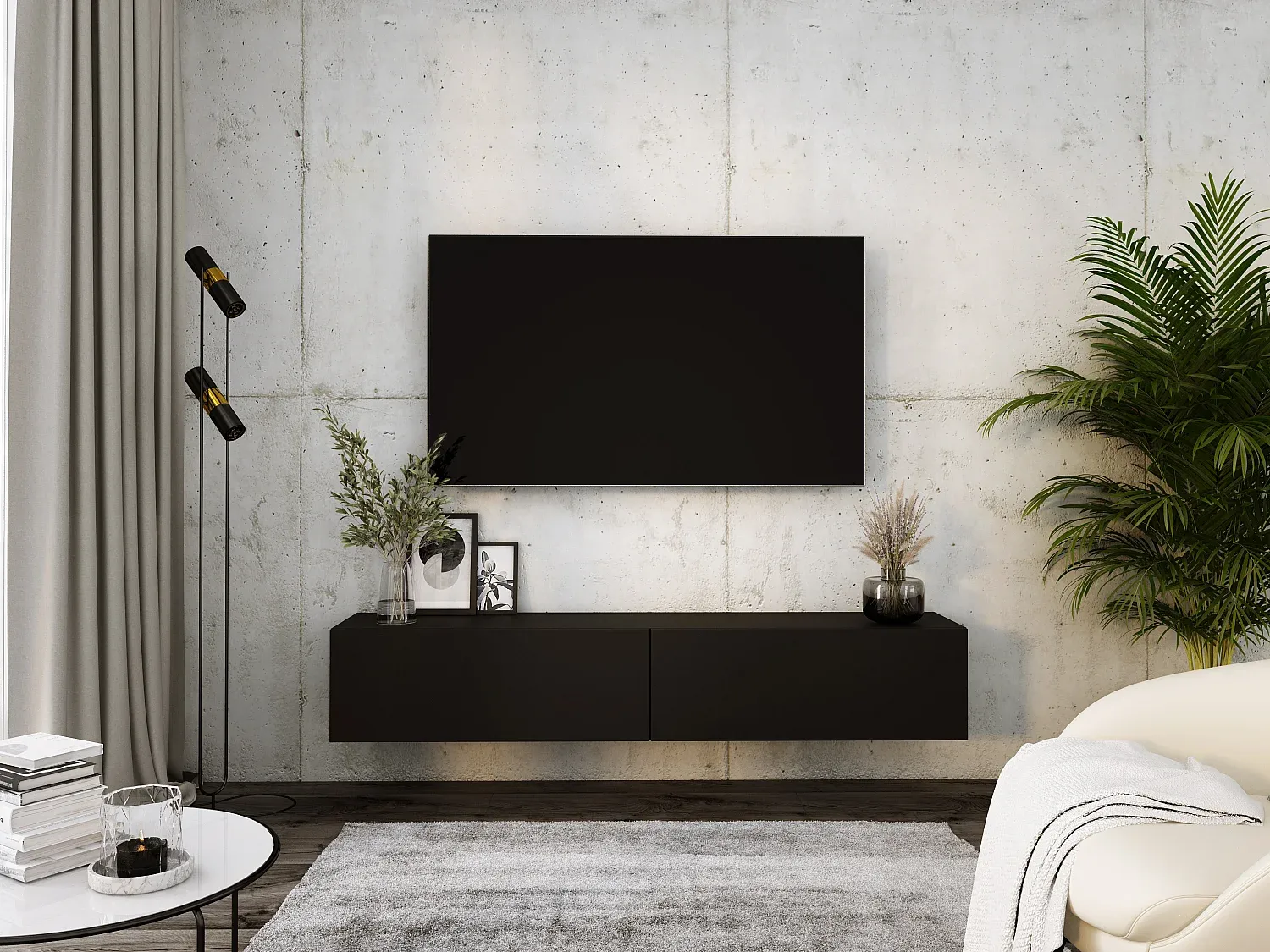 Wohnzimmer und Flur,Wohnzimmermöbel,TV-Hängeschrank-Cozyilume