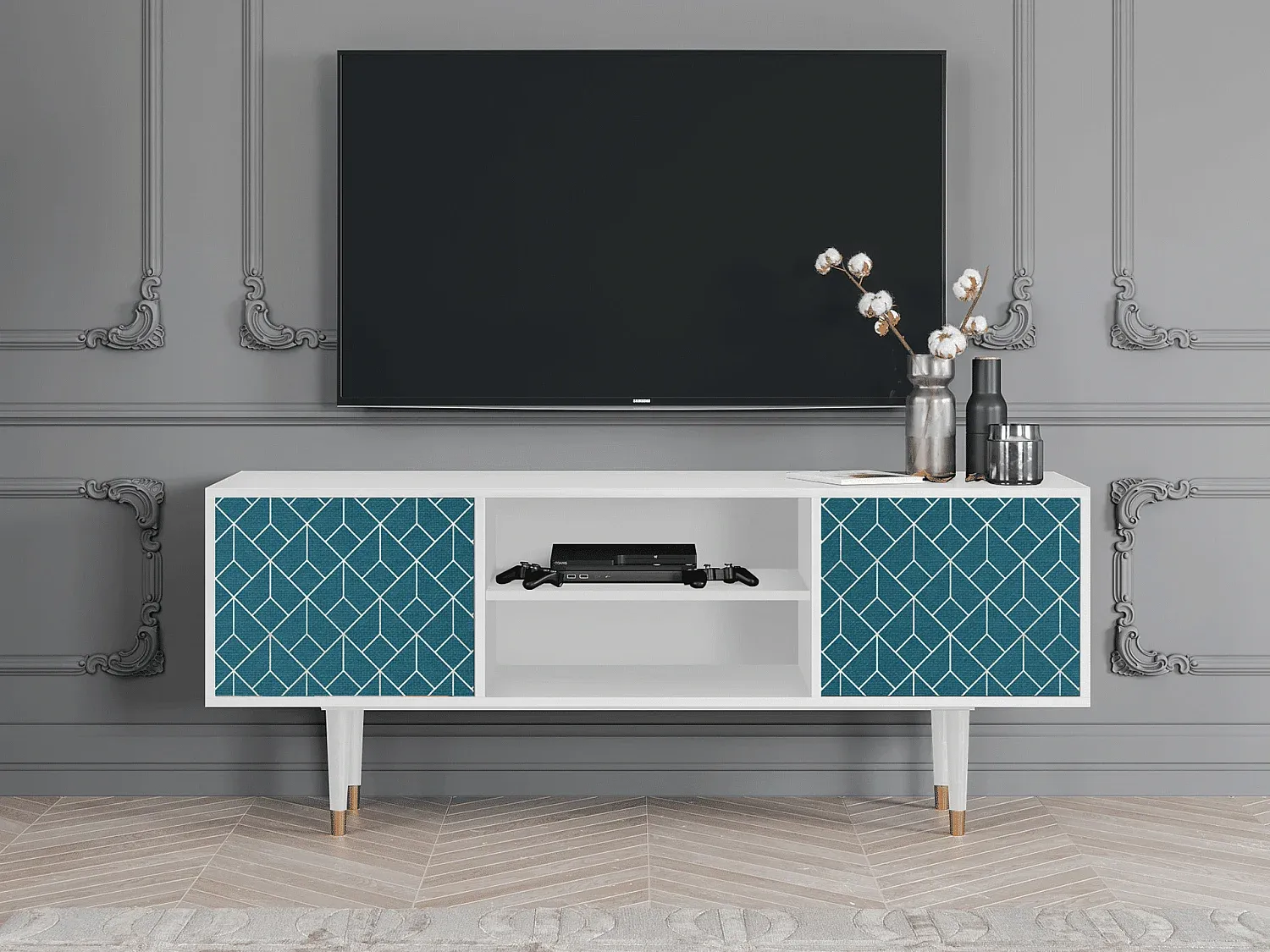 Wohnzimmer und Flur,Wohnzimmermöbel,TV-Board-decoravenao