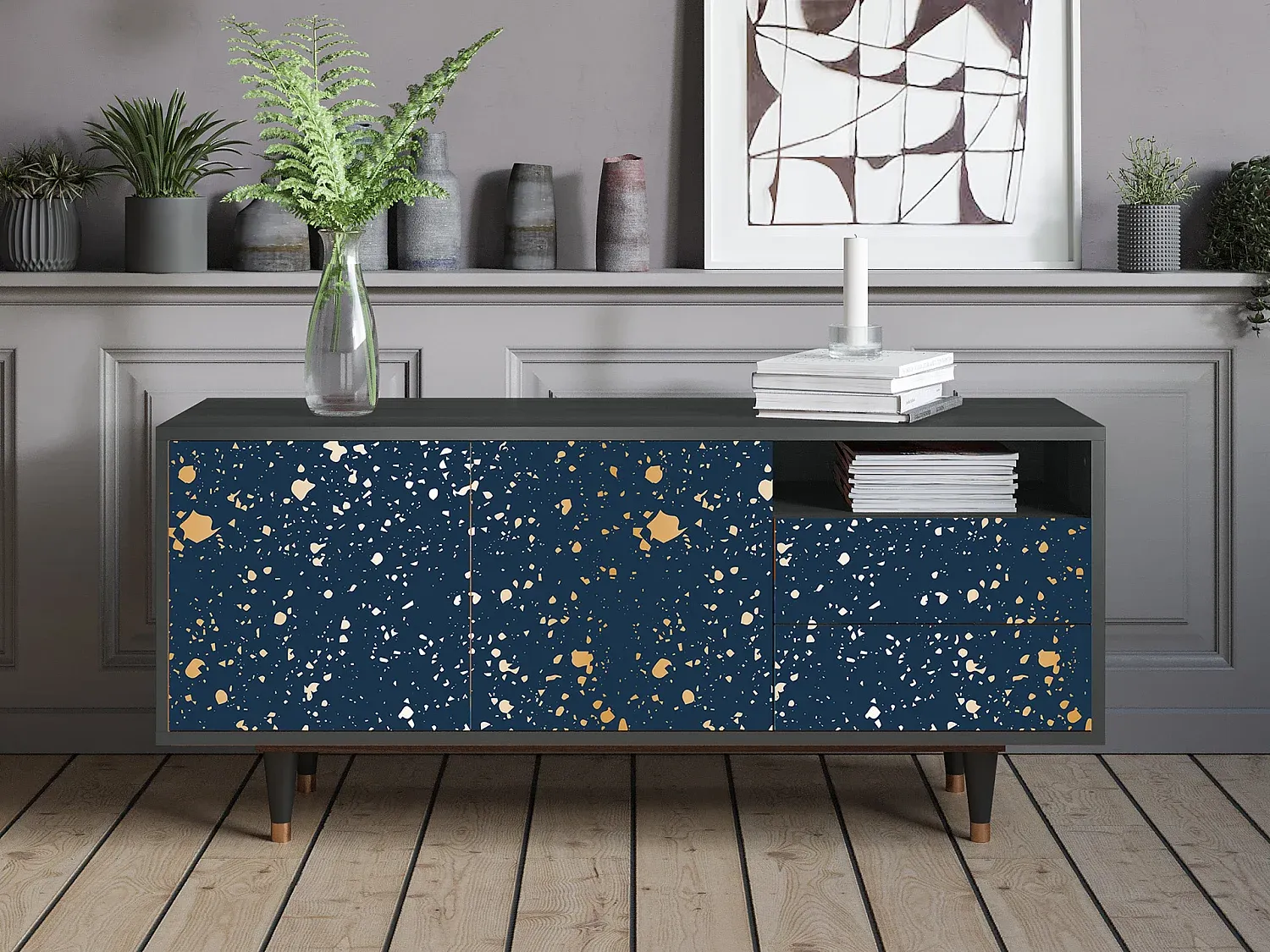 Wohnzimmer und Flur,Wohnzimmermöbel,TV-Board-decoravenao