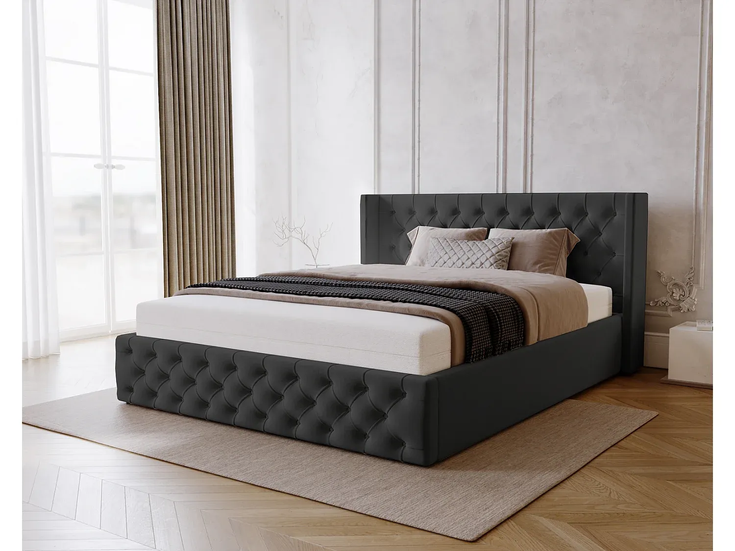 Schlafzimmer,Bereich Bett,Bett mit Bettkasten-decoravenao