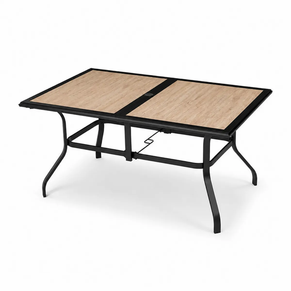 Stół ogrodowy prostokątny metal/drewno kompozytowe 150x90 cm-Villanestluxe
