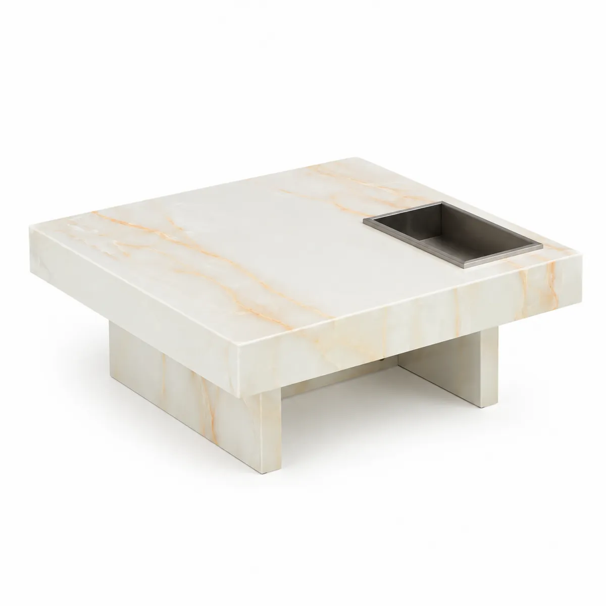 Kwadratowy stolik kawowy z onyksu 100 cm x 100 cm x 40 cm-Villanestluxe