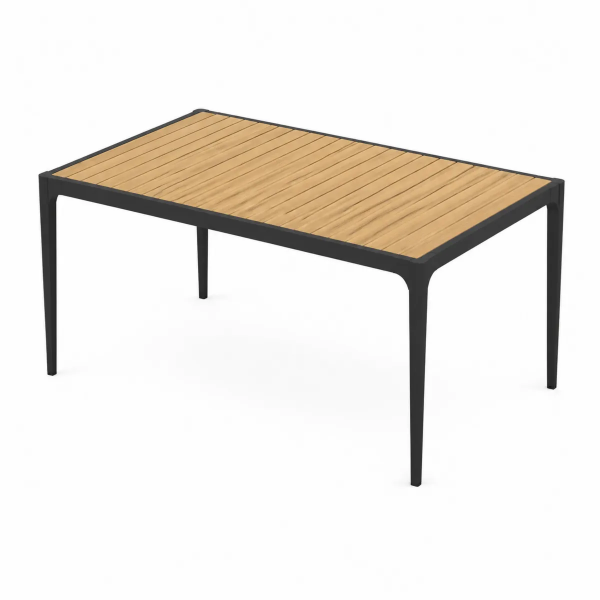 Stół ogrodowy 150 cm aluminium i drewno-Villanestluxe