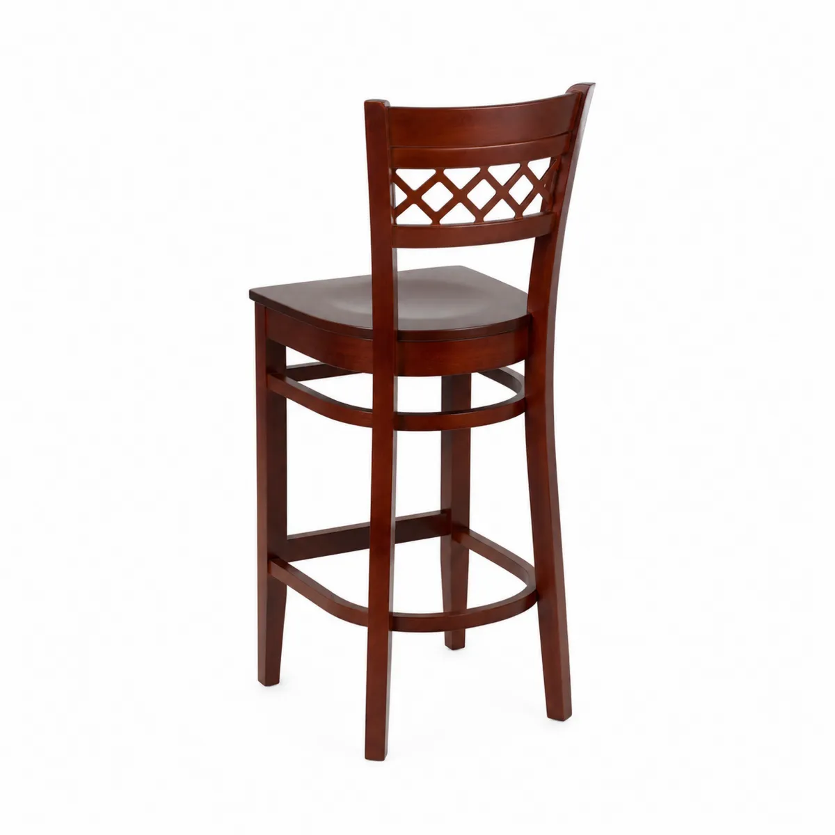 Drewniany Taboret Barowy Bukowy z Oparciem 110 cm-Villanestluxe