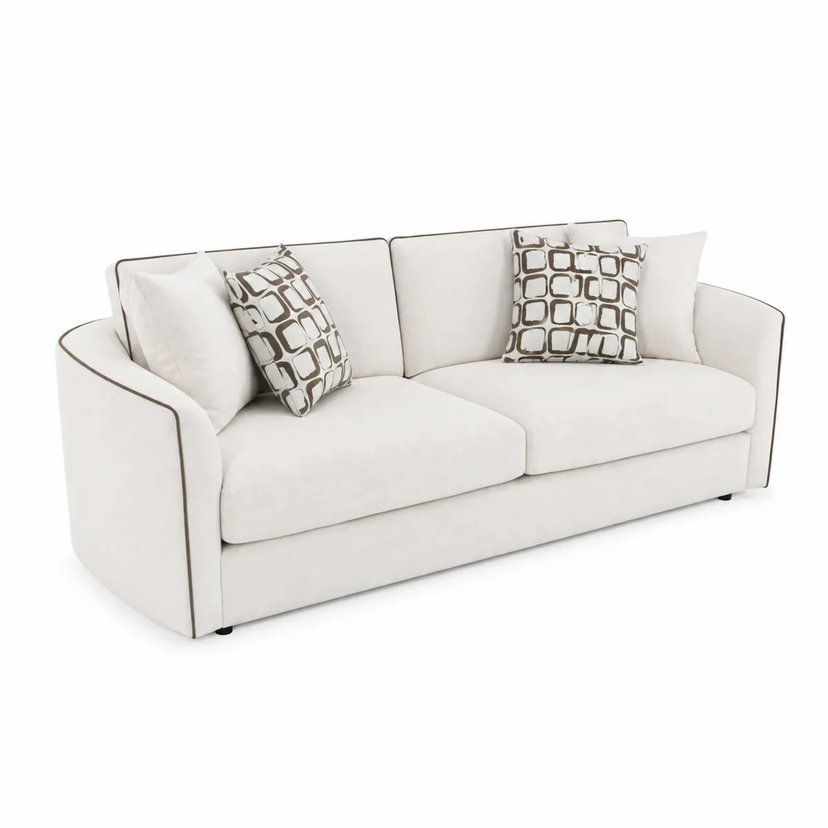 Sofa tapicerowana z poduszkami wykonana z bawełny-Villanestluxe
