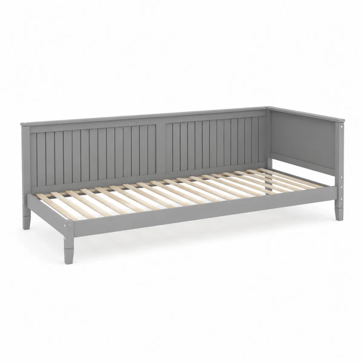 Łóżko dzienne drewniane sosnowe szare 200x90 cm-Villanestluxe