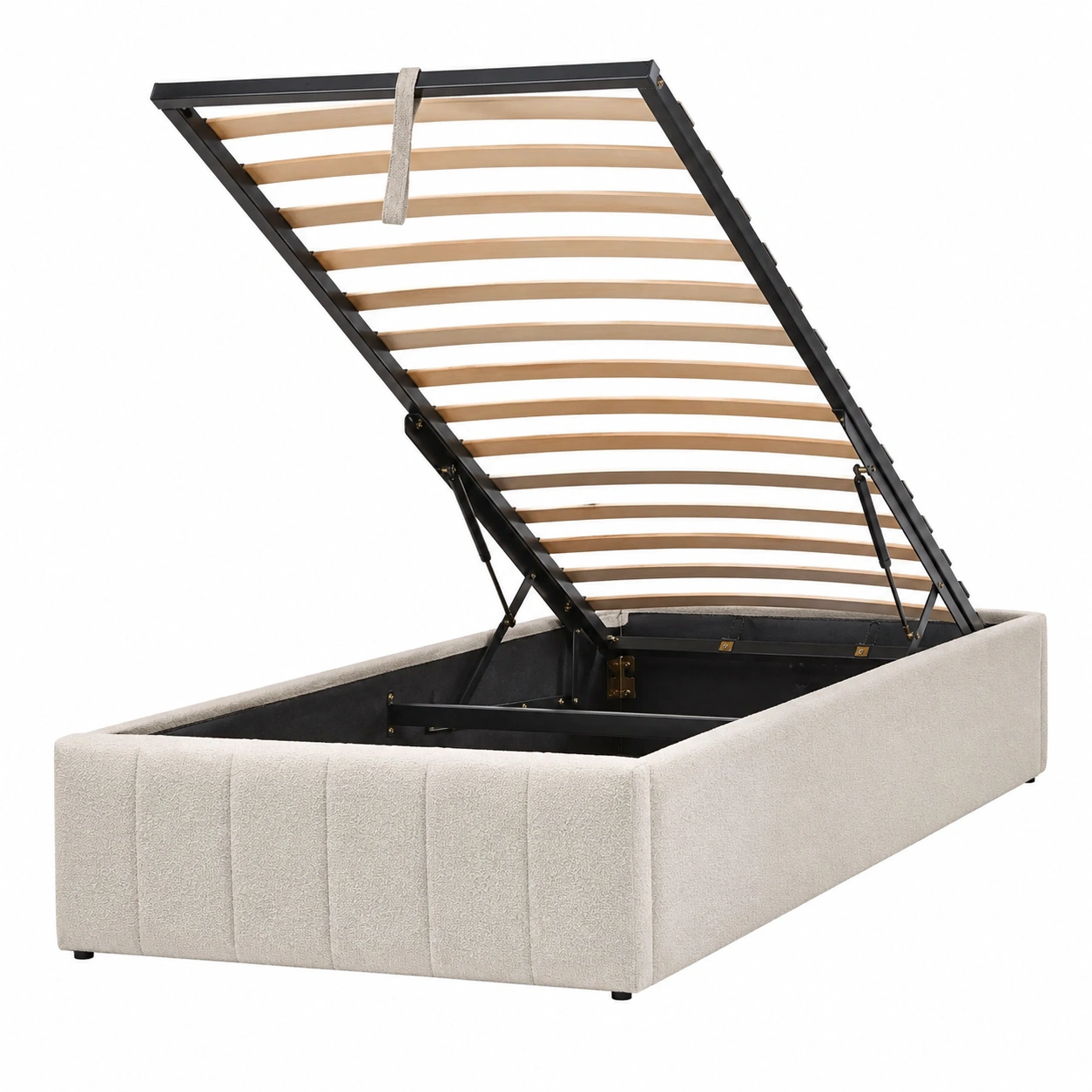 Base de Cama Beige con Almacenamiento-rovenoak
