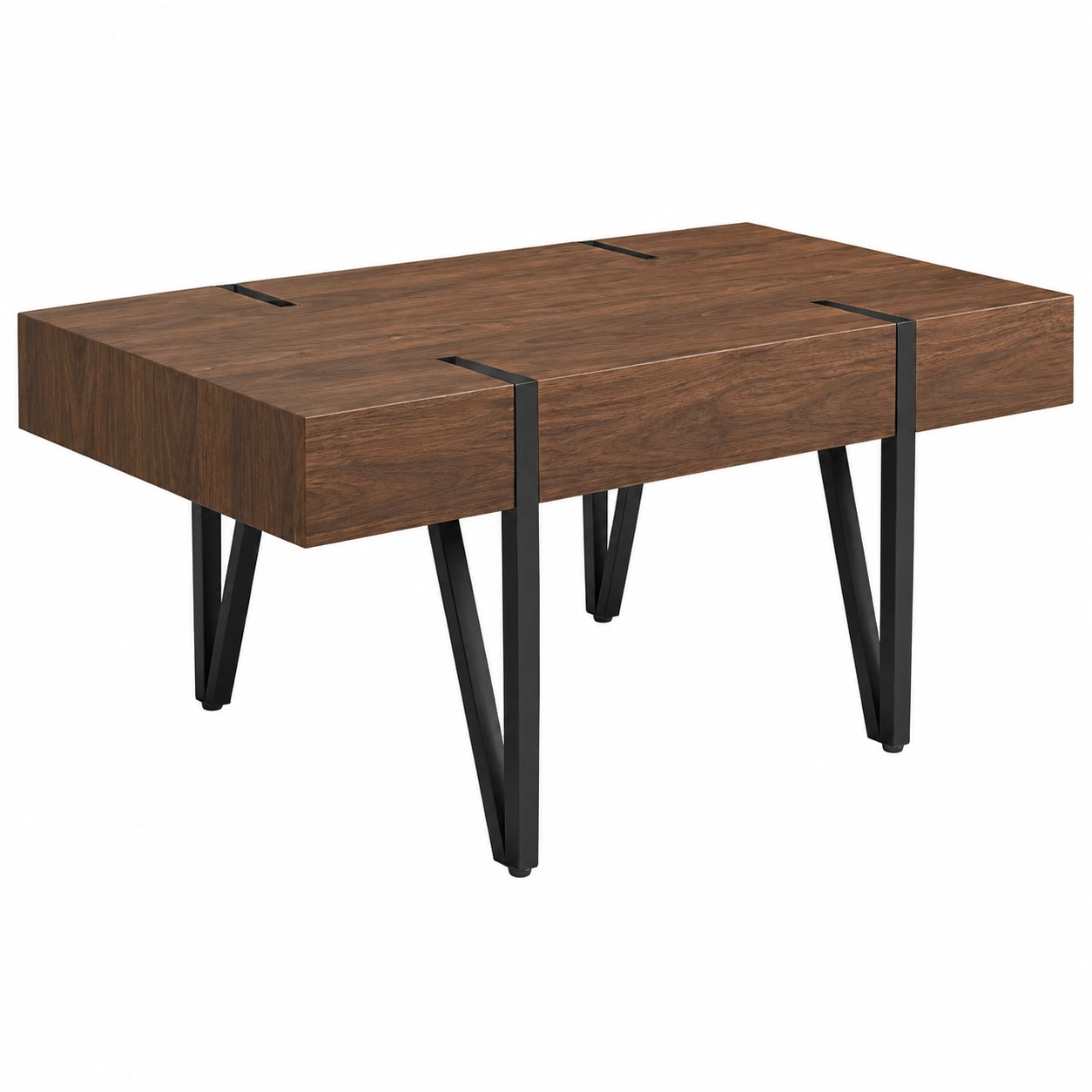Mesa de centro Nogal oscuro industrial-rovenoak