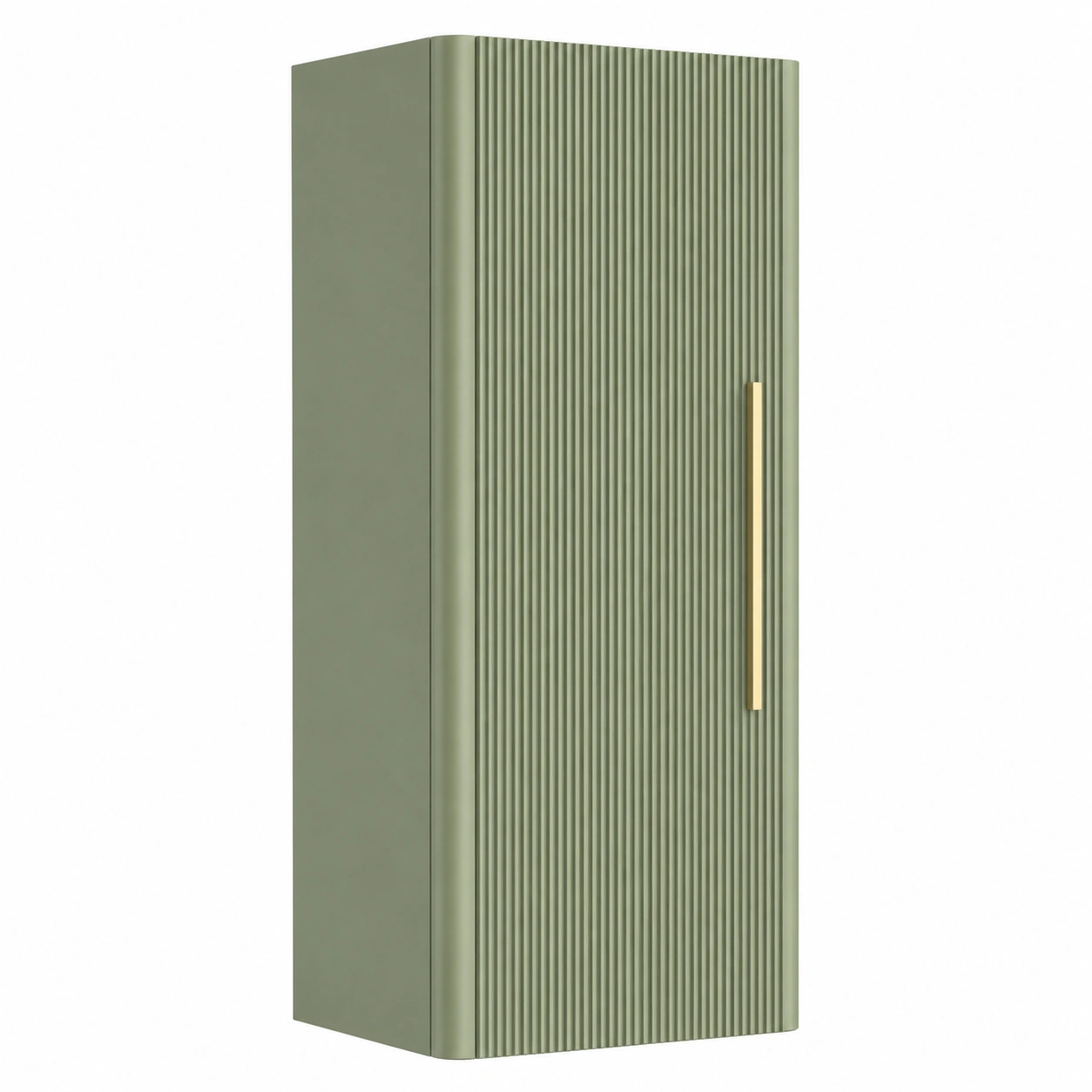 Armario de Pared Verde Oliva con Puerta Curva Texturizada-rovenoak