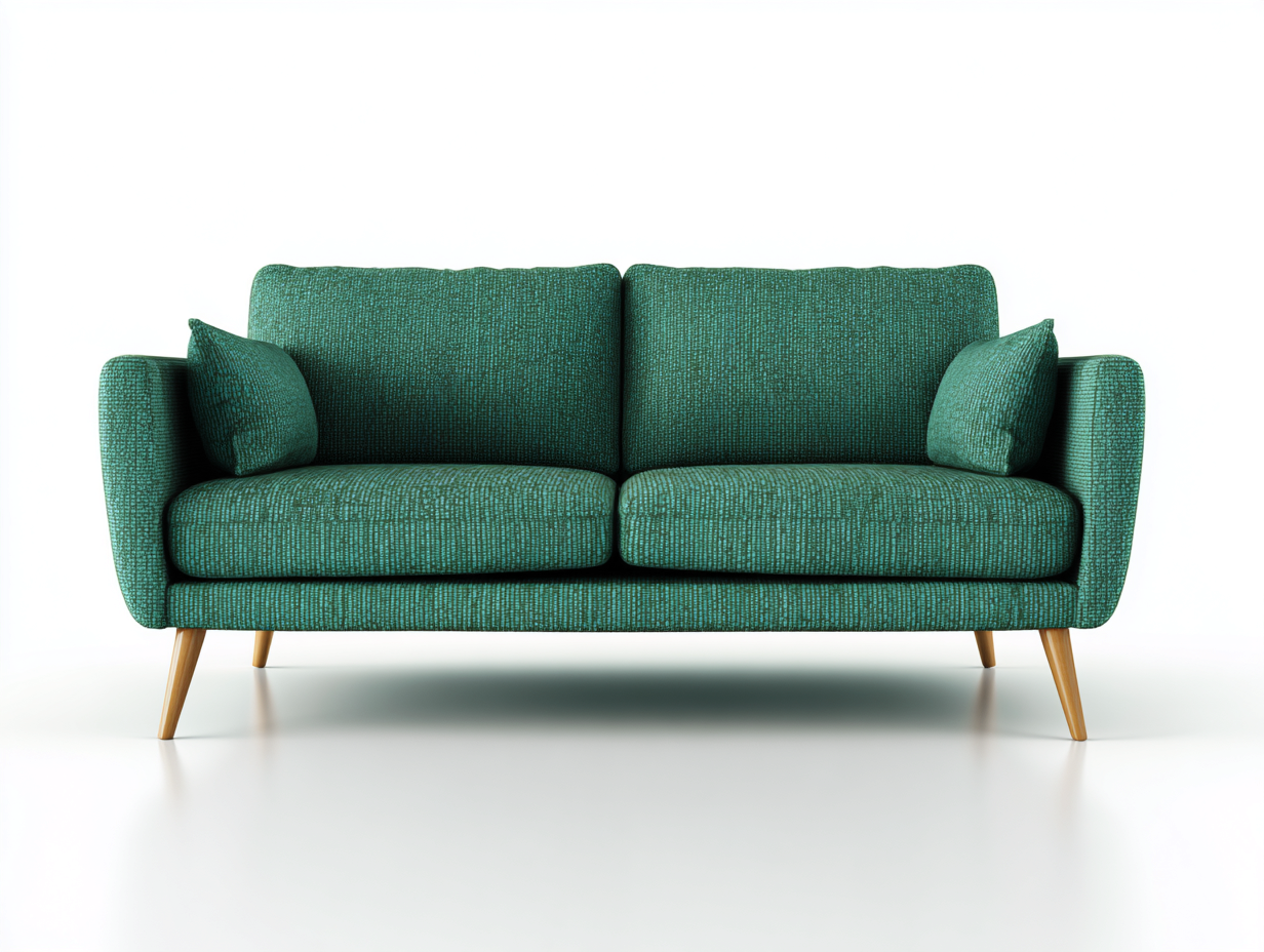Sofás 2 plazas de tela 160x80x85 cm color verde adecuado para salón diseño moderno