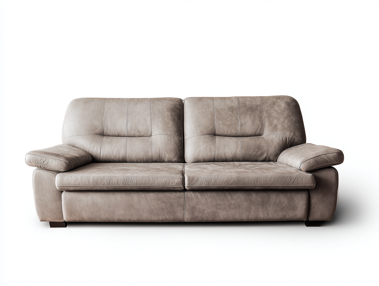 Sofás 2 plazas de cuero sintético 170x90x85 cm color gris claro adecuado para salón diseño moderno