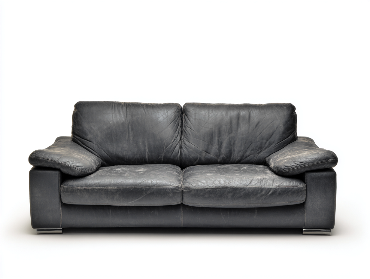 Sofás 2 plazas cuero 180x90x85 cm color gris oscuro diseño moderno