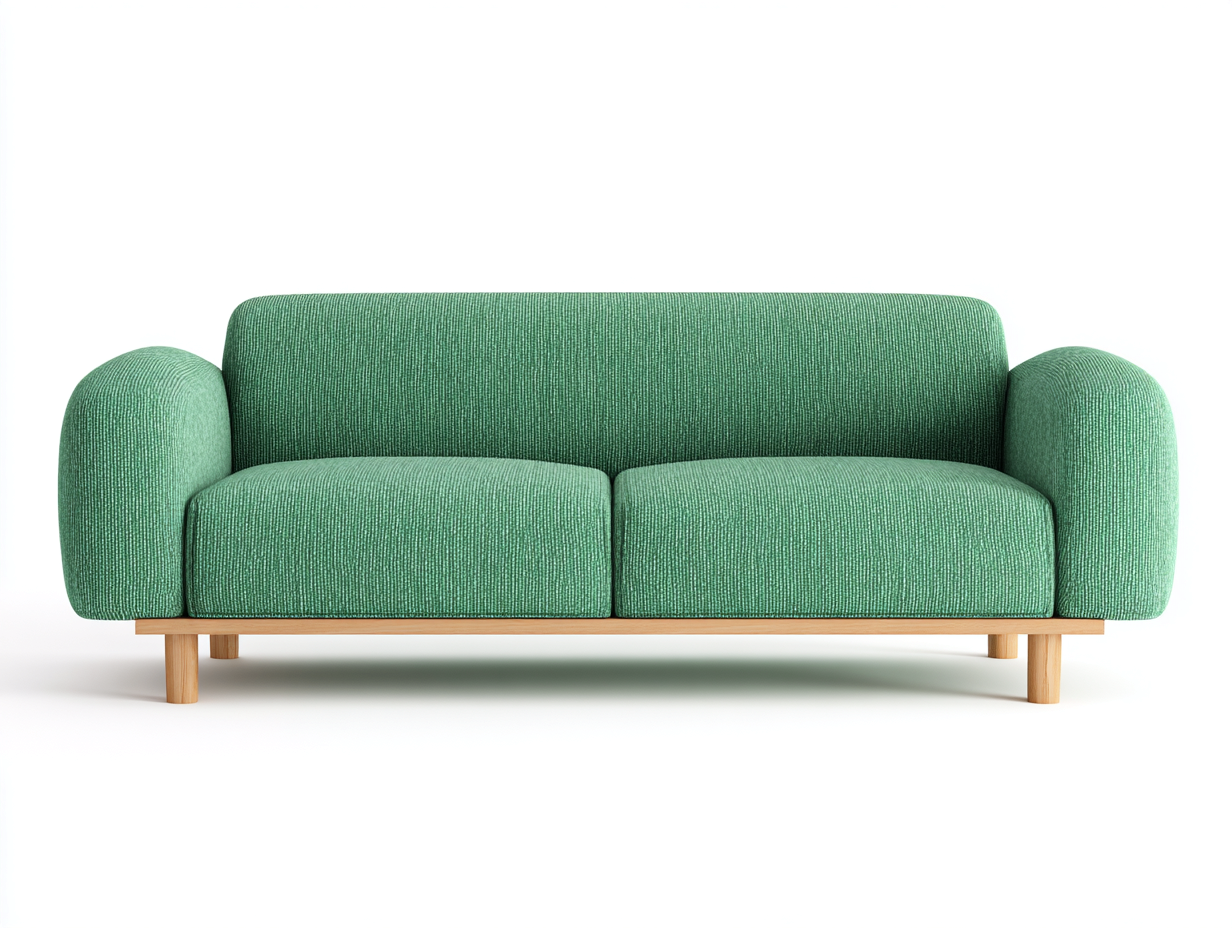 Sofás 2 plazas tela 135x80x75 cm - verde - diseño moderno para salón