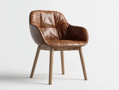 Chaise de salle à manger - Similicuir-Bois - 58 x 62 x 84 cm - Marron vintage - Style contemporain-Roomgetbay