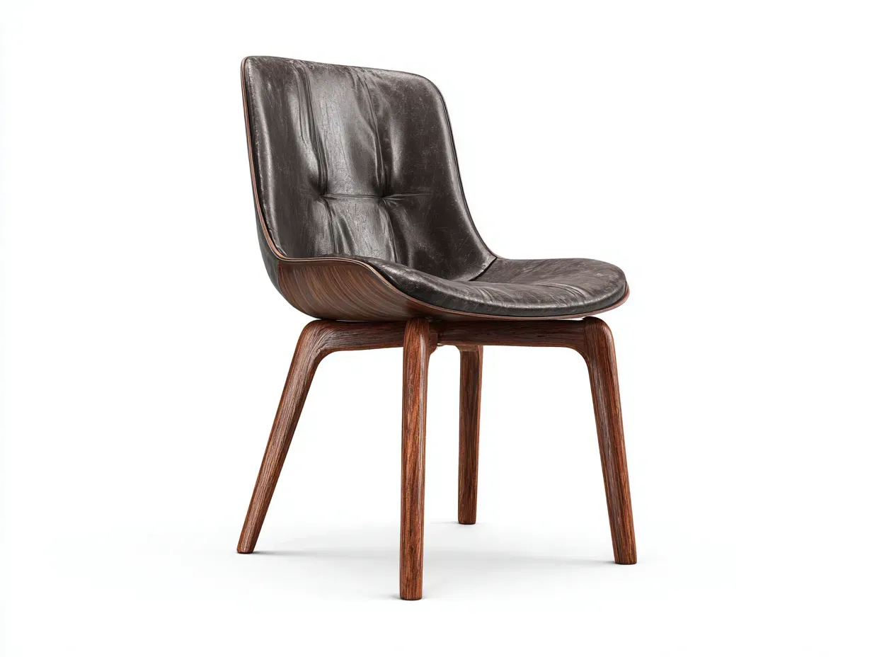 Chaise de salle à manger - Similicuir-Bois - 54 x 58 x 79 cm - Marron foncé - Style moderne-Roomgetbay
