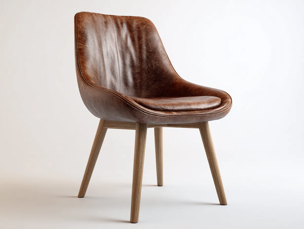 Chaise de salle à manger - Similicuir-Bois - 59 x 63 x 85 cm - Marron foncé - Style contemporain-Roomgetbay