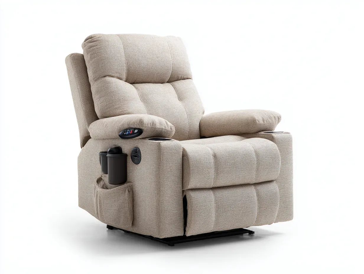 Fauteuil relax-Tissu polyester-Mousse-103 x 97 x 110 cm-Beige-Style contemporain-Roomgetbay