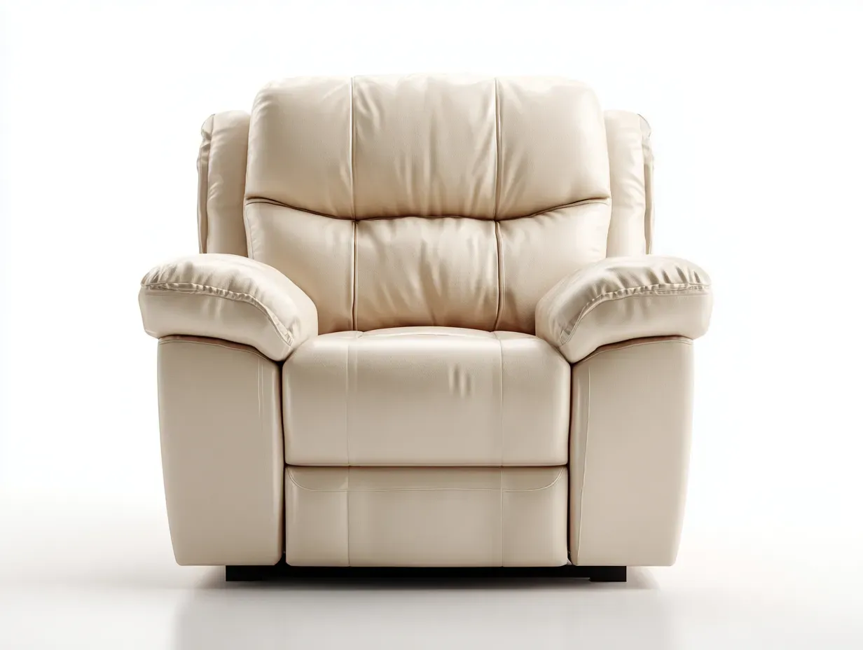 Fauteuil relax-Cuir synthétique-Mousse-96 x 90 x 104 cm-Beige-Style moderne-Roomgetbay